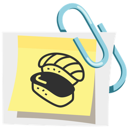 linked paperclips and sushi