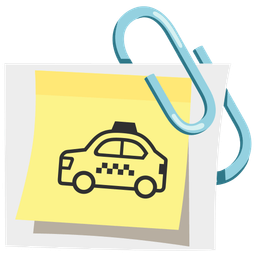 linked paperclips and taxi