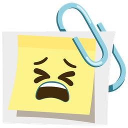 linked paperclips and tired face