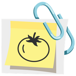 linked paperclips and tomato