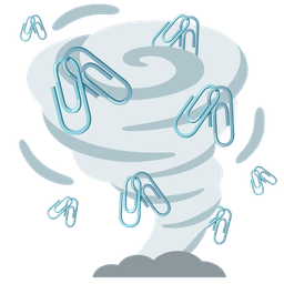 linked paperclips and tornado