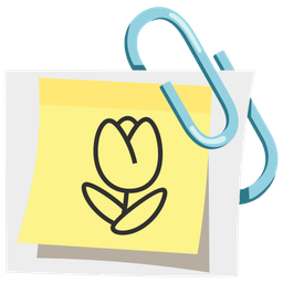 linked paperclips and tulip