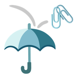 linked paperclips and umbrella