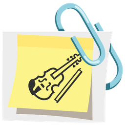 linked paperclips and violin