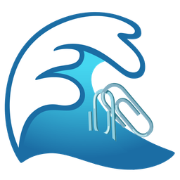 linked paperclips and water wave