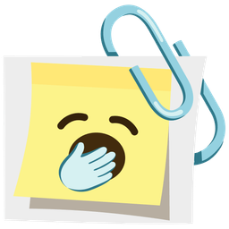 linked paperclips and yawning face