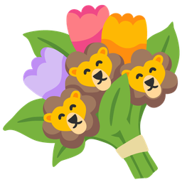 lion and bouquet