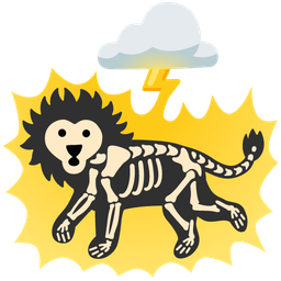 Lion and Cloud with lightning