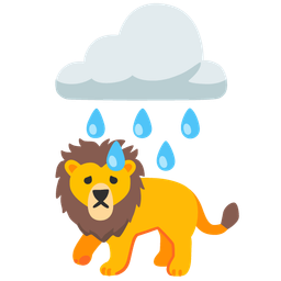 Lion and Cloud with rain