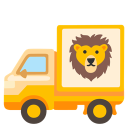lion and delivery truck