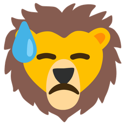 Lion and Downcast face with sweat
