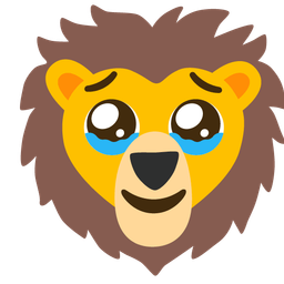 Lion and Face holding back tears