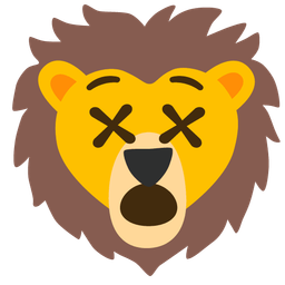 Lion and Face with crossed-out eyes