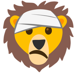 Lion and Face with head-bandage