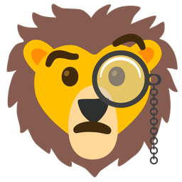 Lion and Face with monocle