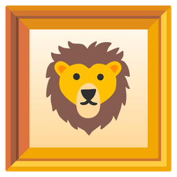 Lion and Framed picture