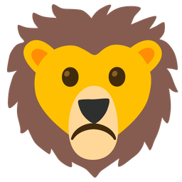 Lion and Frowning face