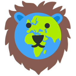 Lion and Globe showing Europe-Africa