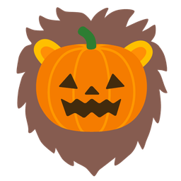 Lion and Jack-o-lantern