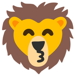 Lion and Kissing face with smiling eyes