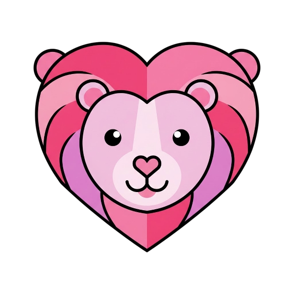 Lion and Pink heart