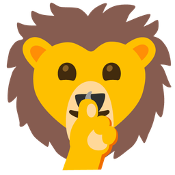 Lion and Shushing face