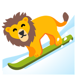 Lion and Skis