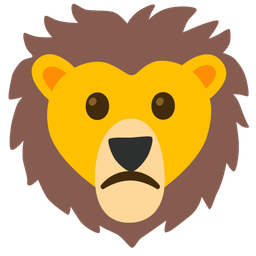Lion and Slightly frowning face