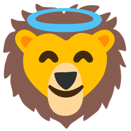 Lion and Smiling face with halo