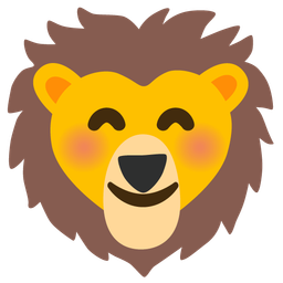 Lion and Smiling face with smiling eyes