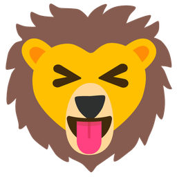 Lion and Squinting face with tongue