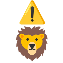 Lion and Warning