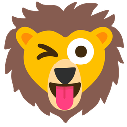 Lion and Winking face with tongue