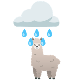 Llama and Cloud with rain