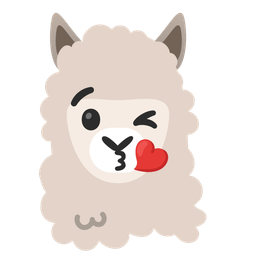 Llama and Face blowing a kiss