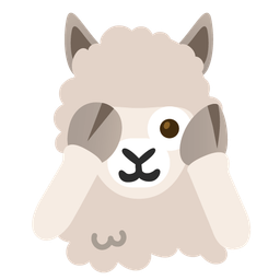 Llama and Face with peeking eye