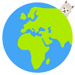 Llama and Globe showing Europe-Africa