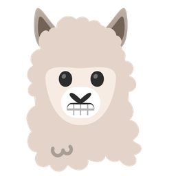 Llama and Grimacing face