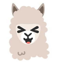 Llama and Grinning squinting face