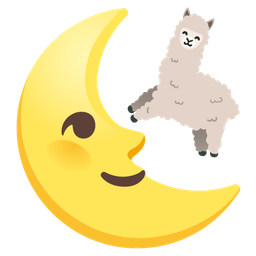 Llama and Last quarter moon face
