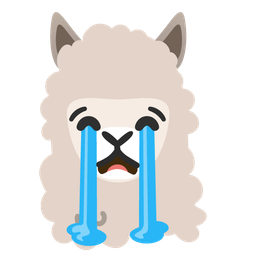 Llama and Loudly crying face