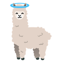 Llama and Smiling face with halo