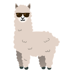 Llama and Smiling face with sunglasses