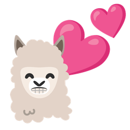 Llama and Two hearts