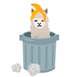 Llama and Wastebasket