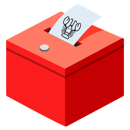 Lobster and Ballot box with ballot