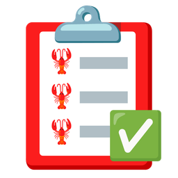 Lobster and Check mark button