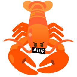 Lobster and Face with symbols on mouth