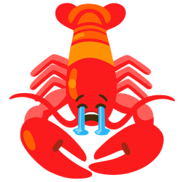 Lobster and Loudly crying face