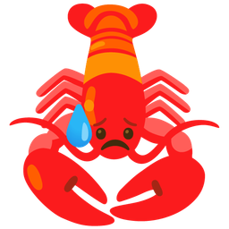 Lobster and Sad but relieved face